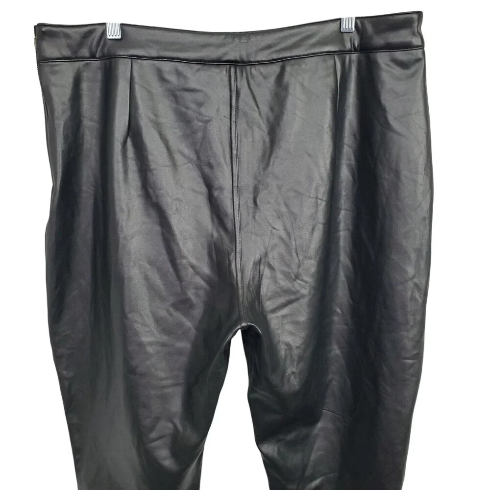 Fashion Nova 2X Pants PU Vegan Leather Side Zip Skinny Fit Stretch Trendy NEW - Picture 12 of 13